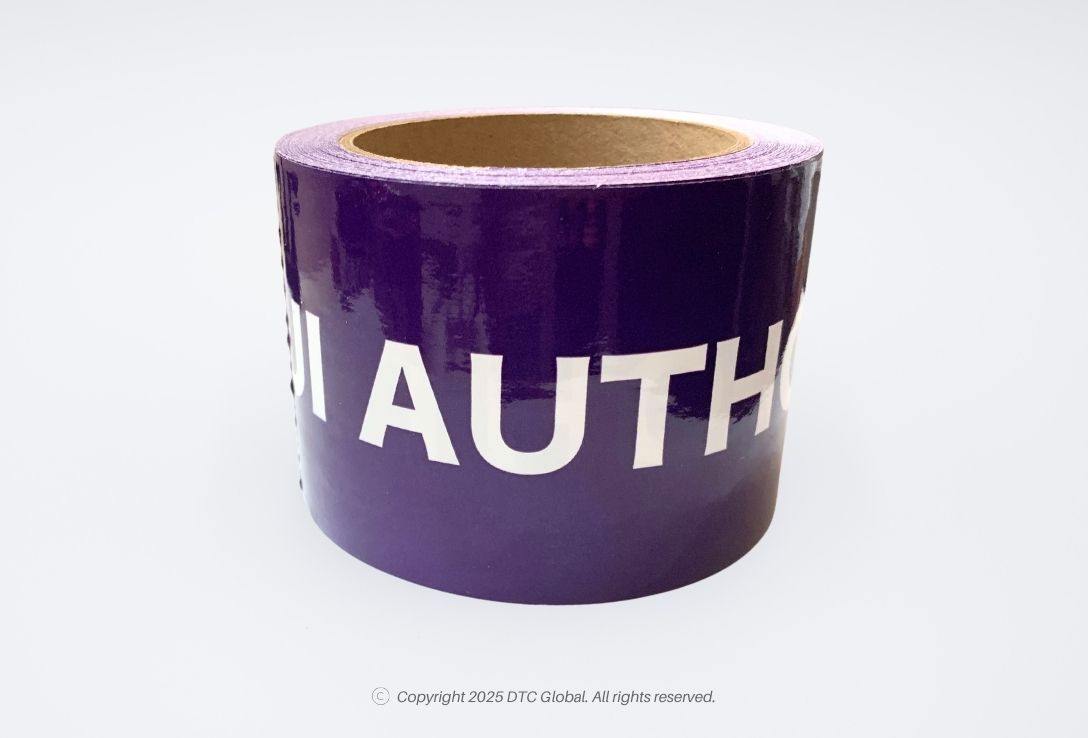 Purple "CUI Authorized Only" floor tape roll for marking restricted areas