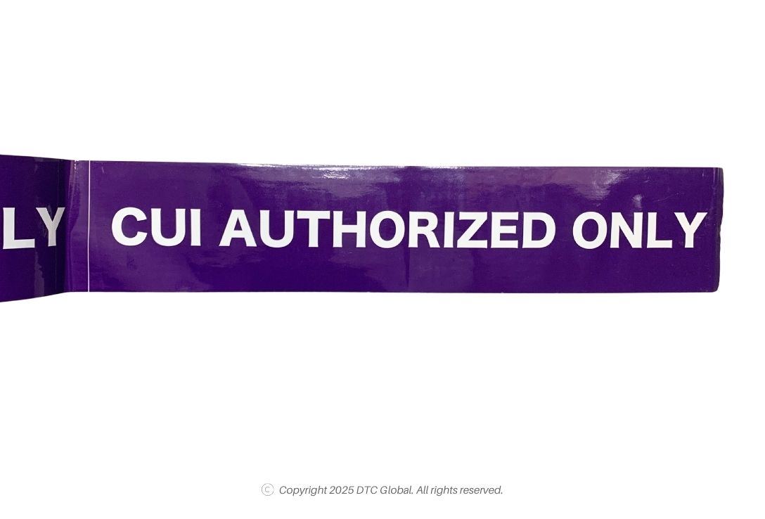 CUI Authorized Only floor tape in purple with white text for restricted area marking and security compliance.