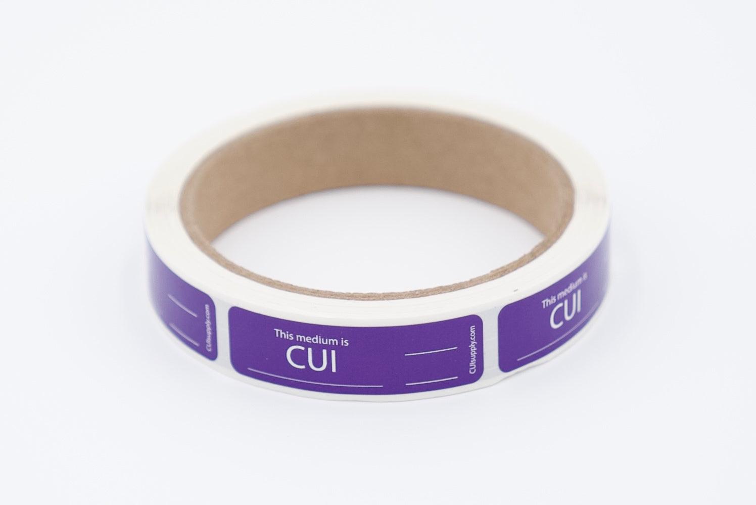 Generic CUI Compliance Starter Pack roll of purple CUI media stickers without U.S. Government Property text Generic - CUI Compliance Starter Pack Without U.S. Government Property