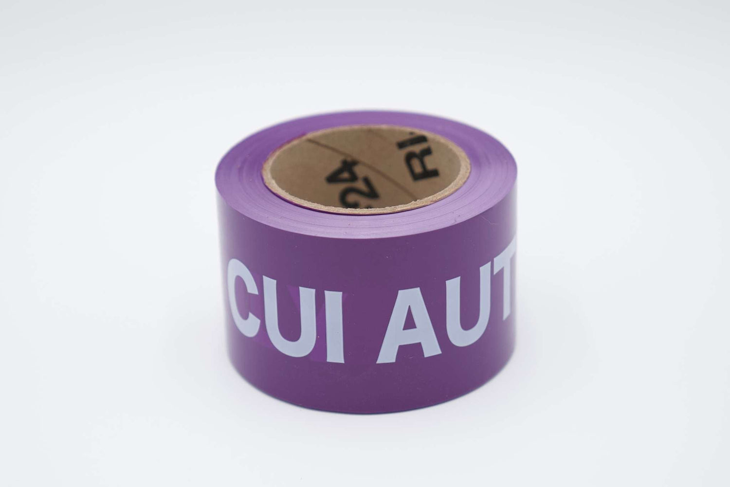 CUI Authorized Only Barrier Tape purple roll with white text for secure environment