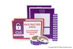 CUI Compliance Starter Pack with media stickers, USB labels, restricted area signs, cover sheets, and controlled asset labels for DFARS/CMMC compliance