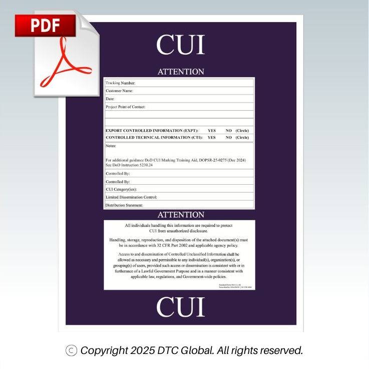 SF 901 Fillable Cover Sheet PDF Writer Download for CUI document marking and protection