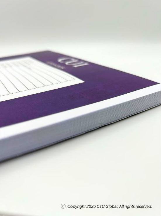 Stack of SF 901 - CUI Cover Sheets notepads with purple cover and 8.5x11 inch size