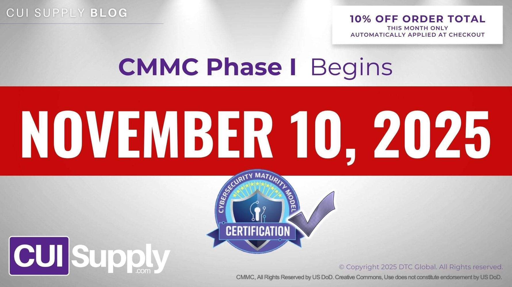 CMMC Phase 1 Officially Begins NOVEMBER 10TH, 2025!