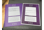 SF 901 CUI Coversheet and Folders notepad and purple two-pocket folders for controlled unclassified information marking