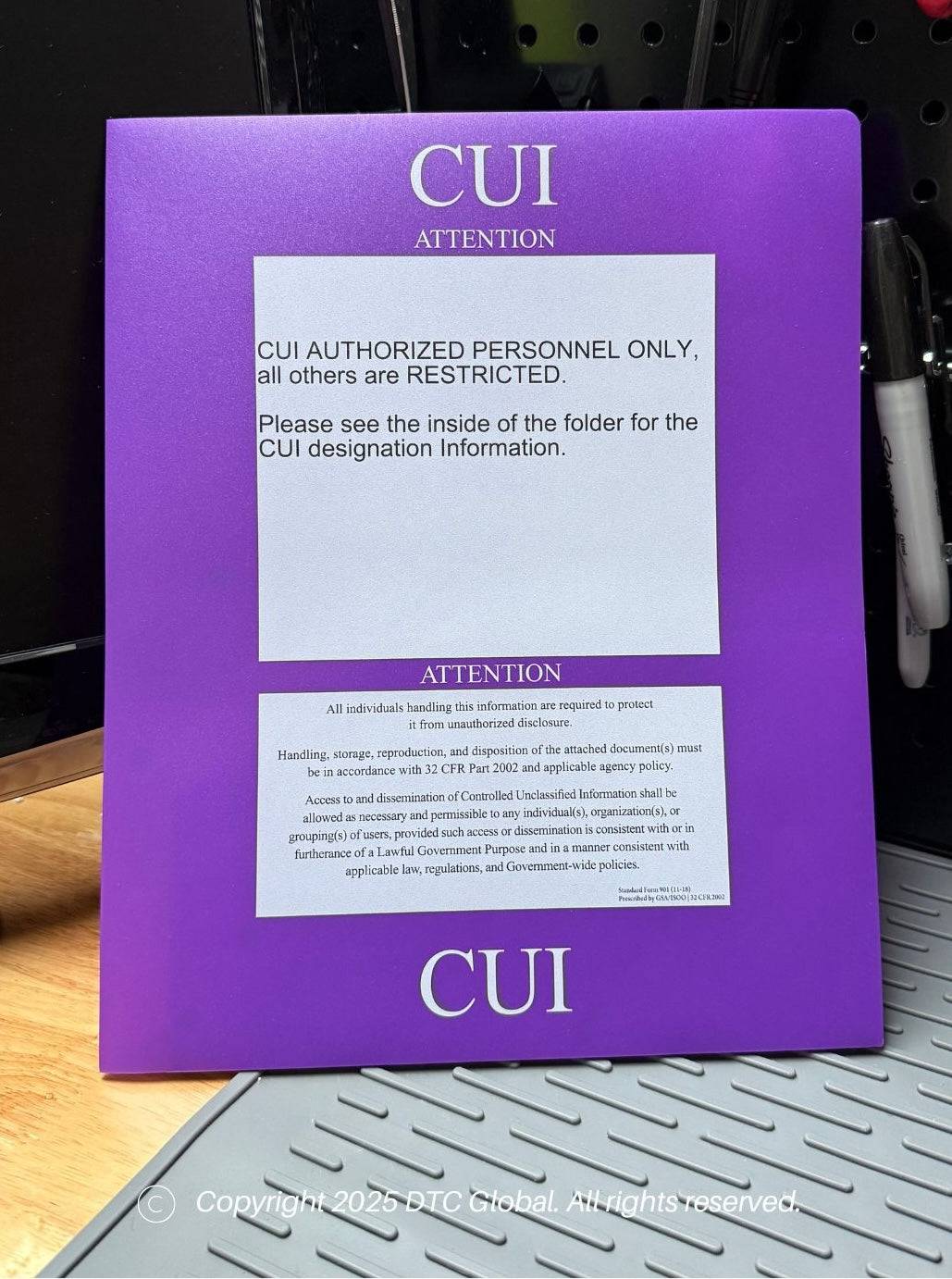 SF 901 CUI folders - Purple - for Controlled Unclassified Information ...