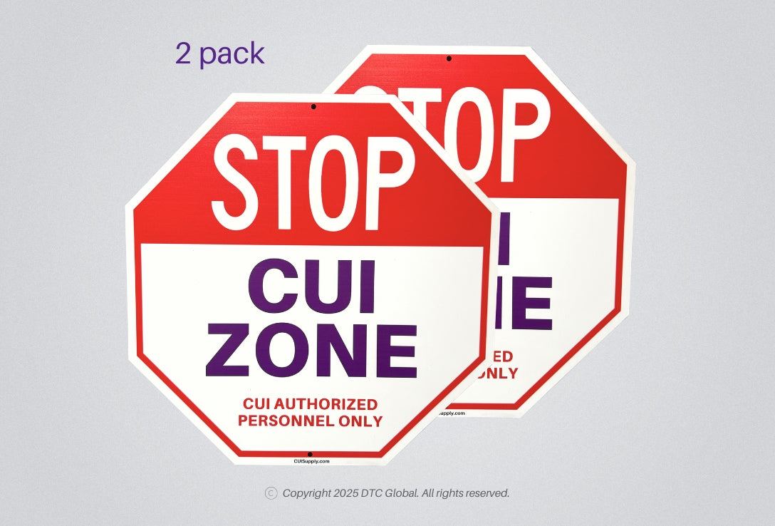 CUI Zone Stop Signs 2 pack heavy duty aluminum red and white restricted access signs