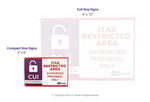 Compact ITAR Restricted Area Signs