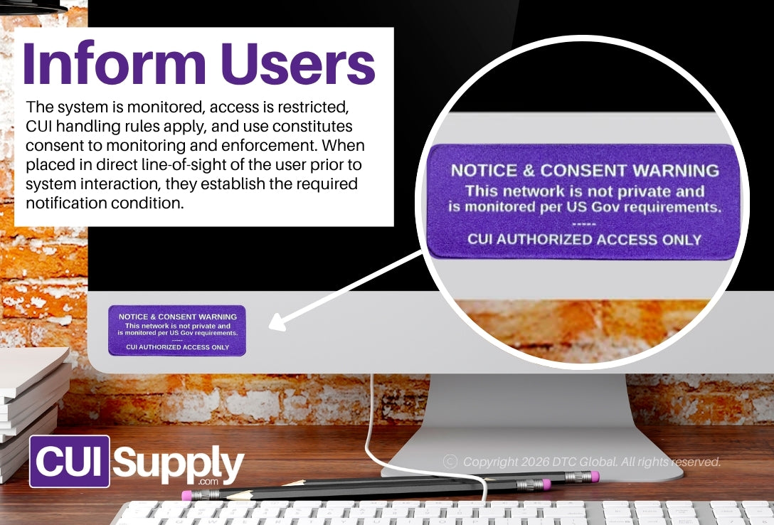 CUI Network Notice and Consent Warning Labels