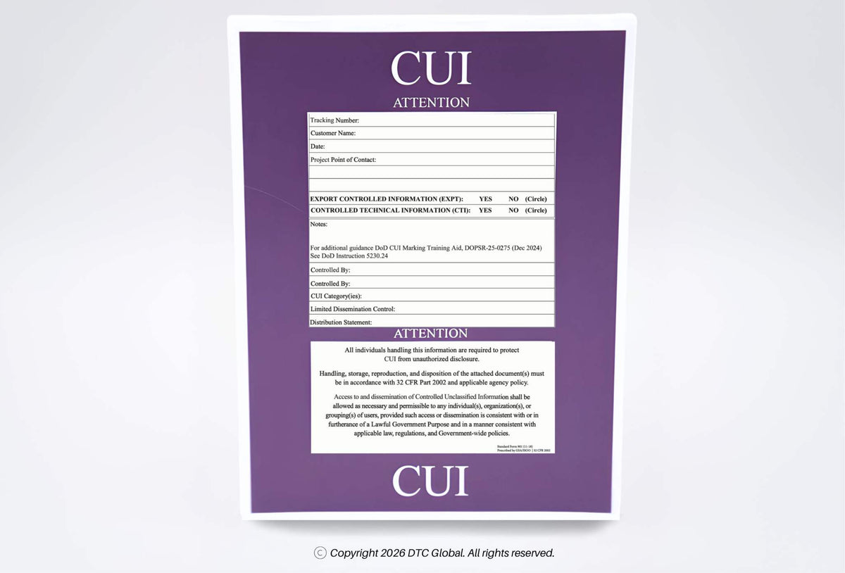 SF 901 - CUI Cover Sheets (2 notepads- 100 sheets per pad)