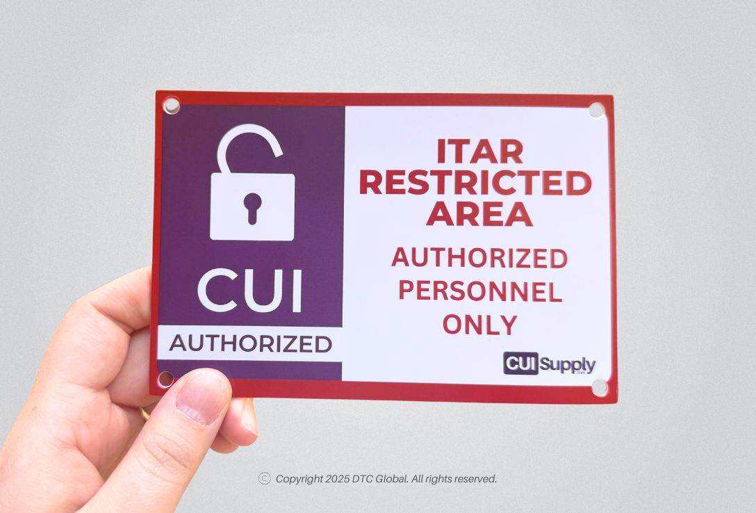Compact ITAR Restricted Area Signs