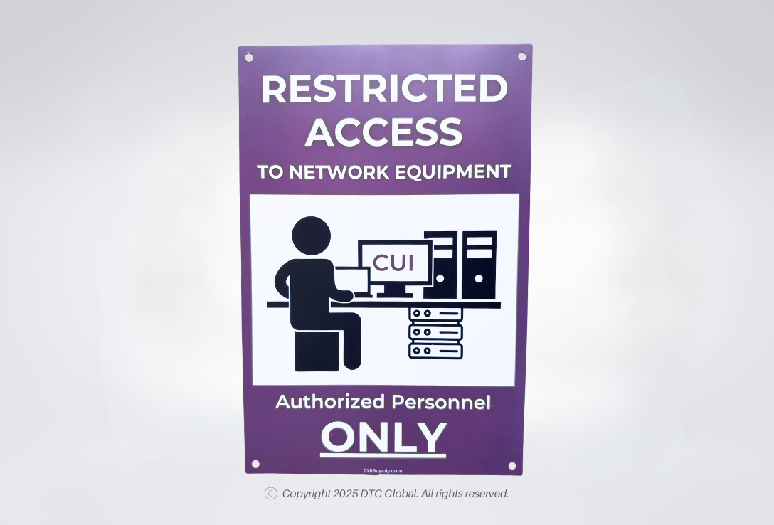 Restricted Access to Network Equipment Sign (Workspace Version)