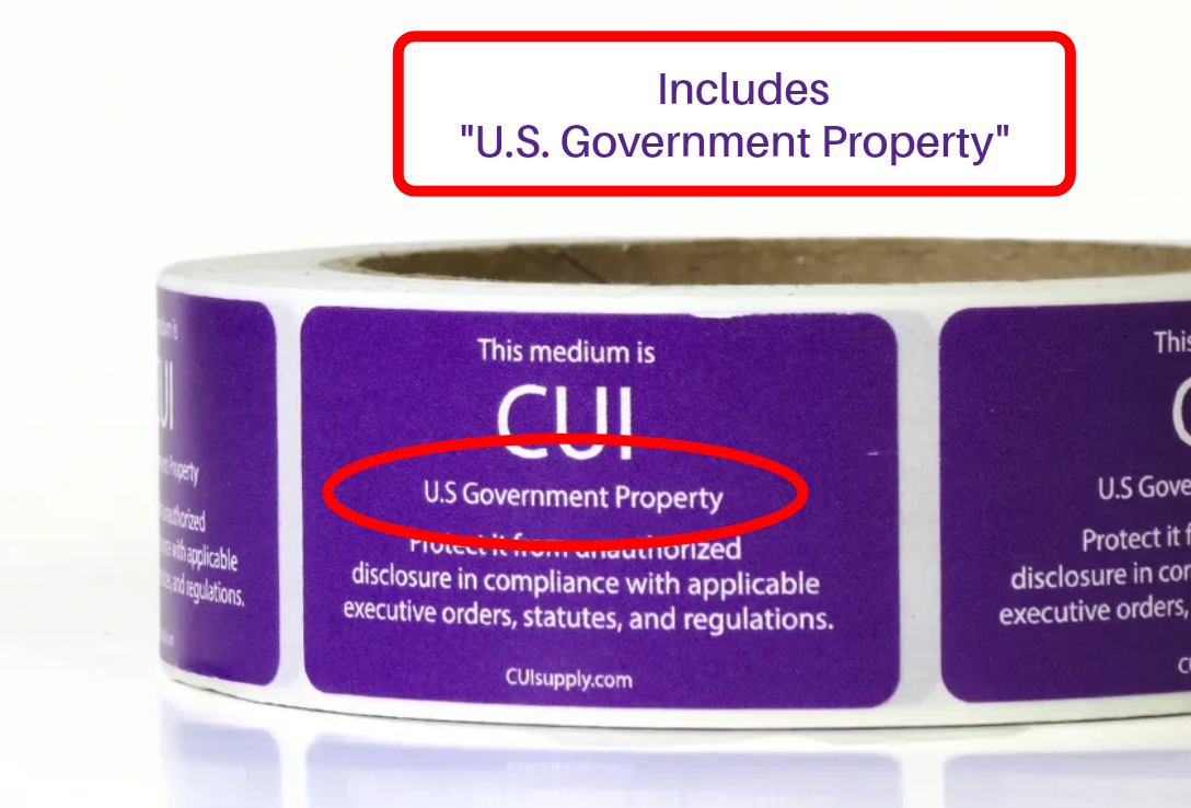 Cui Indicator Box Example CUI Supply- CUI Security Labels and Marking Supplies