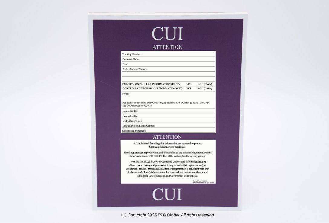 Generic - CUI Compliance Starter Pack with dark purple CUI attention label containing compliance text and checkboxes